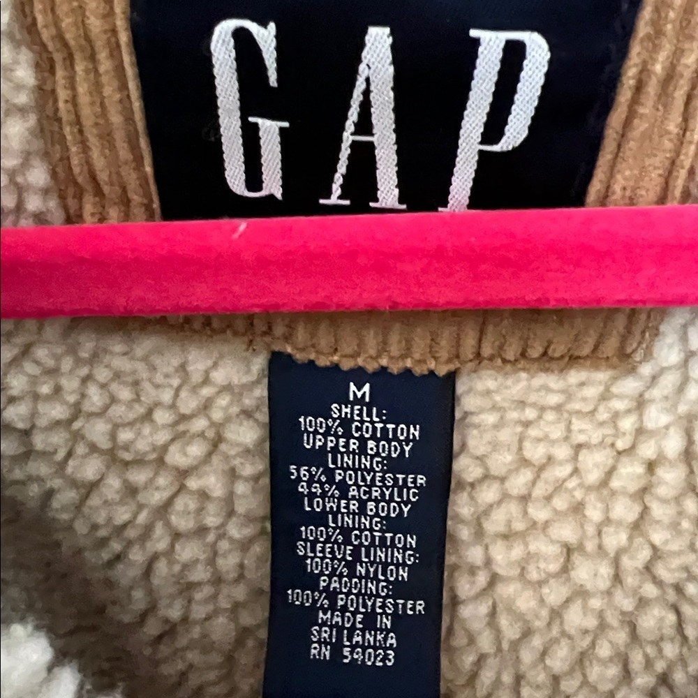 Vintage Y2K GAP Men's Brown Corduroy Jacket with Cream Sherpa Lining - Picture 3 of 9